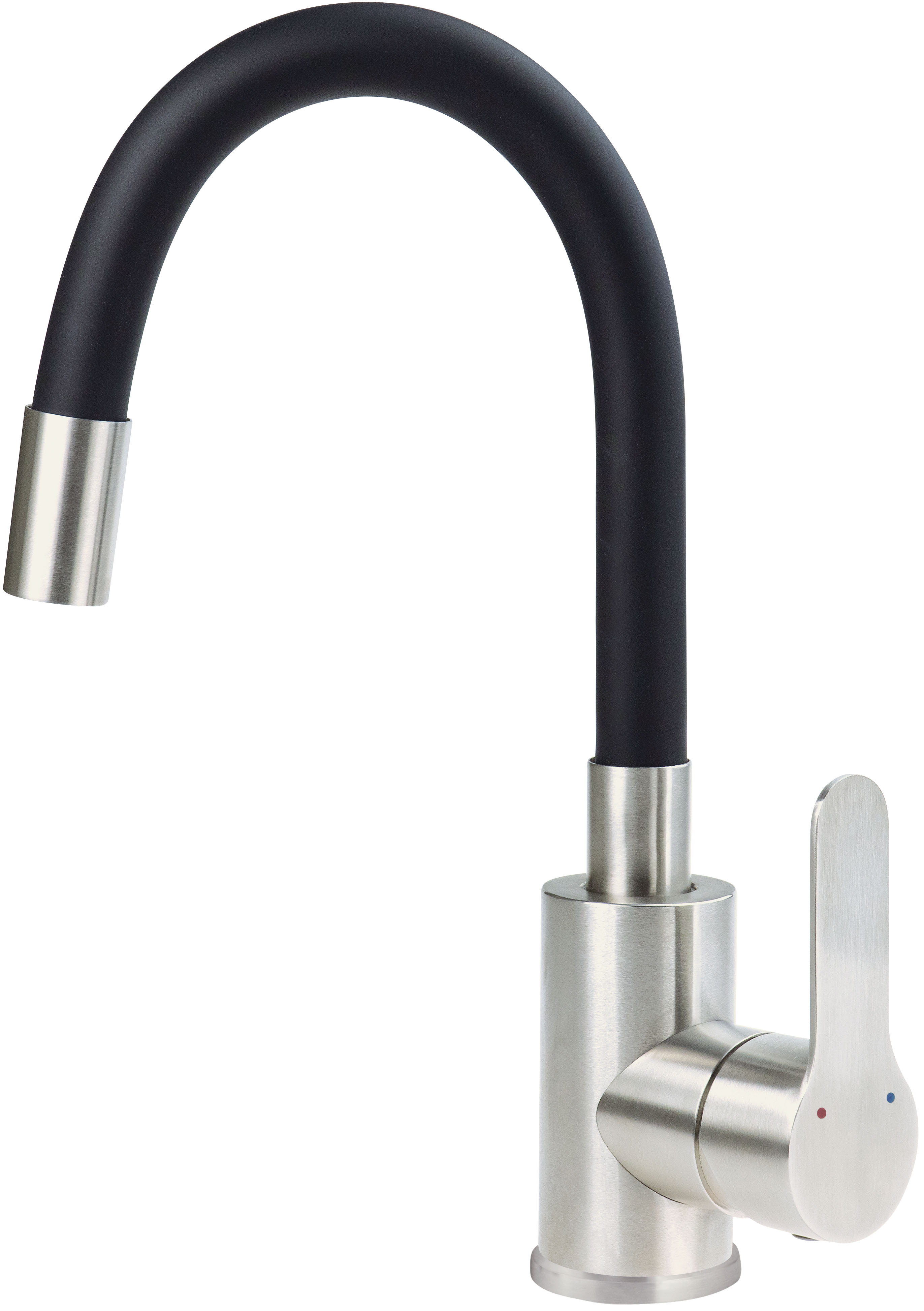 Deante Luno grifo para lavabo de pie negro-acero BLU_B240