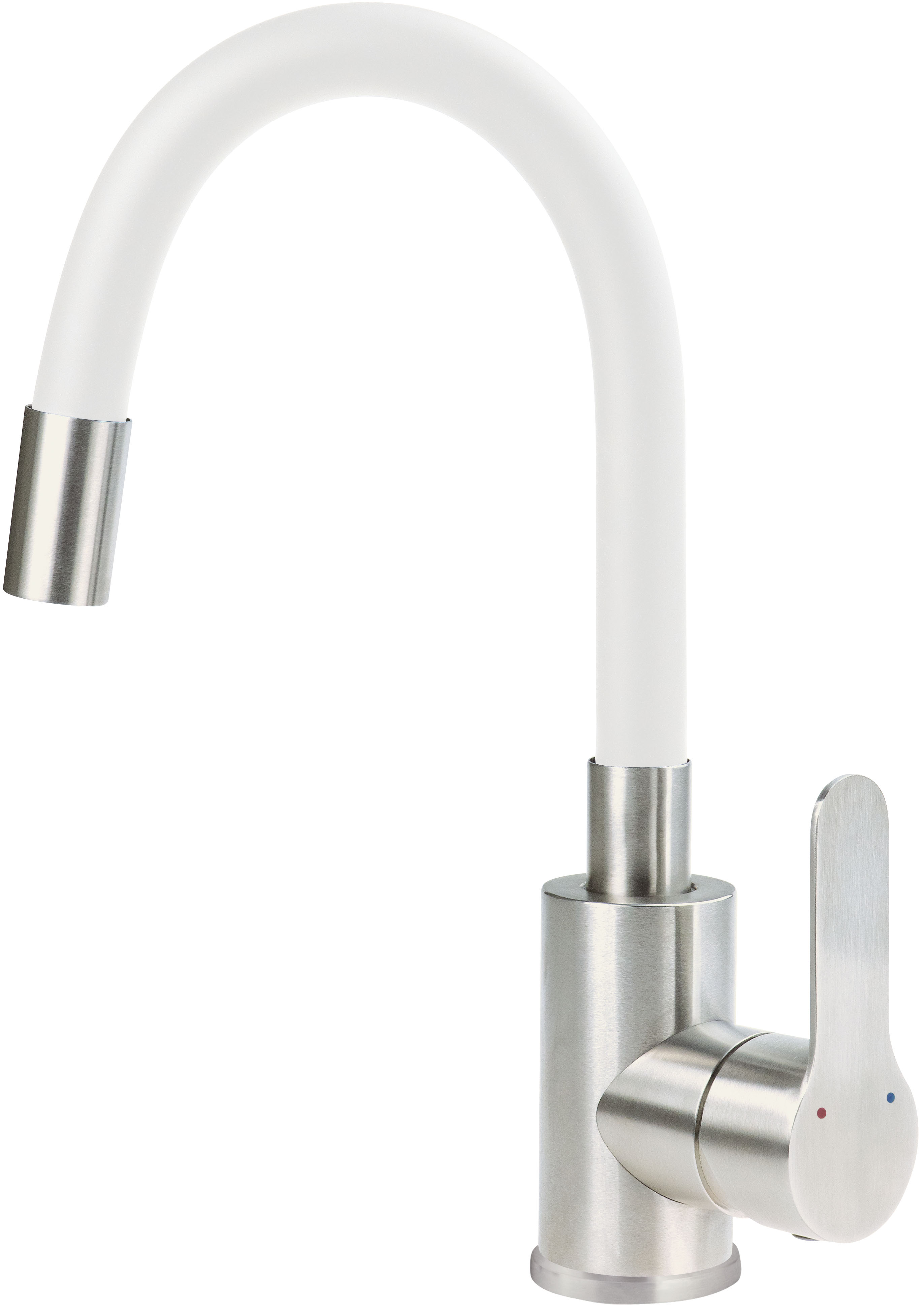 Deante Lupo grifo para lavabo de pie blanco-acero BLU_W240