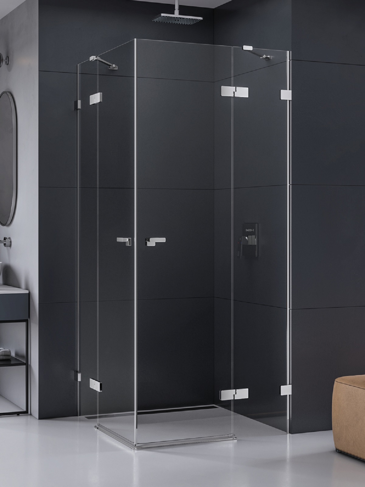 New Trendy Eventa cabina de ducha 110x80 cm rectangular cromo brillo/vidrio transparente EXK-4543