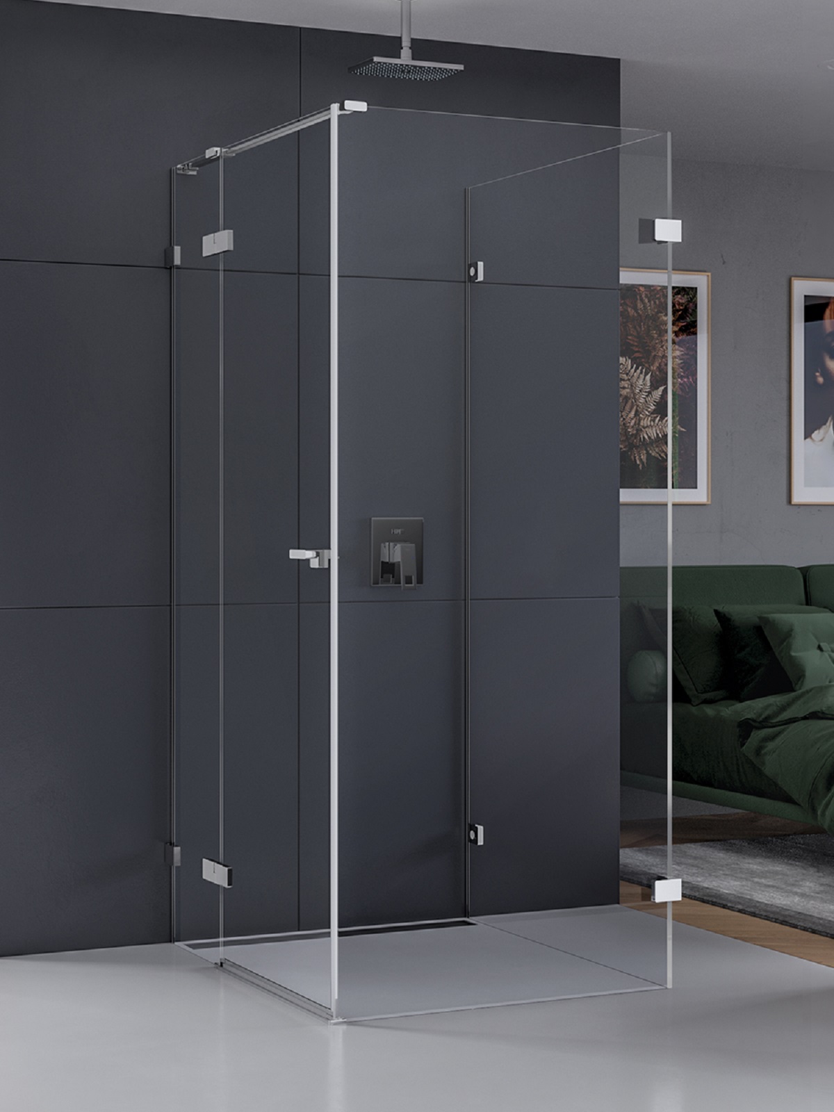 New Trendy Eventa cabina de ducha 100x90 cm rectangular cromo brillo/vidrio transparente EXK-4605