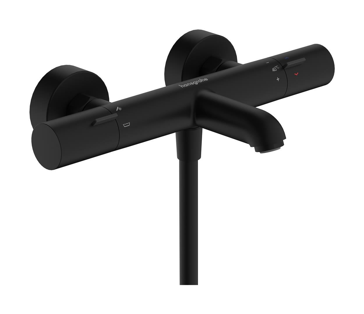 Hansgrohe Ecostat Fine grifo de bañera y ducha a pared con termostato negro 13325670