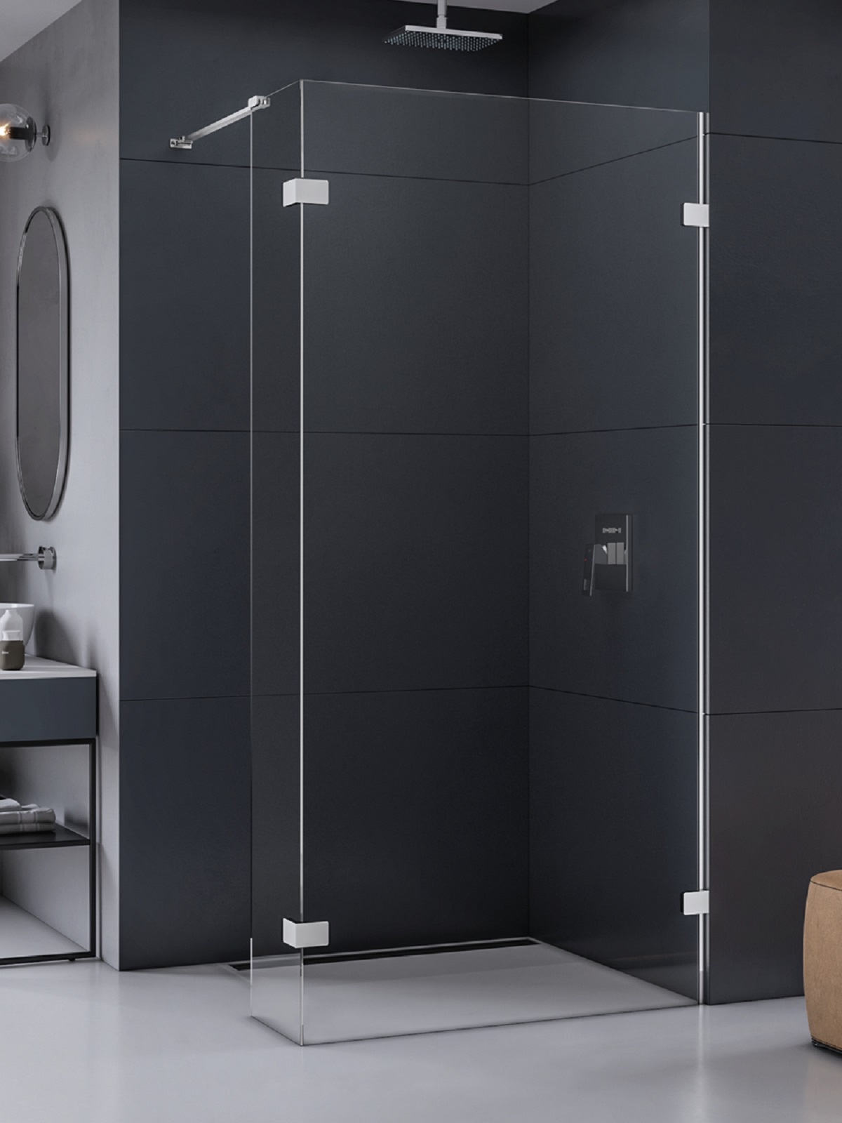 New Trendy Eventa mampara de ducha walk-in 110 cm cromo brillante/vidrio transparente EXK-4633