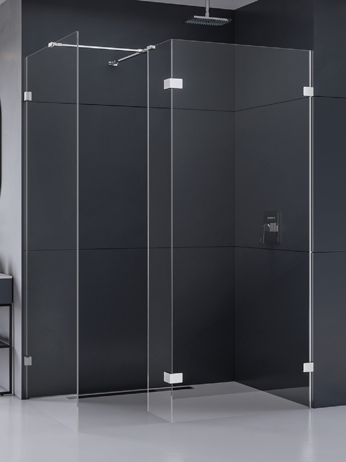 New Trendy Eventa mampara de ducha walk-in 80 cm cromo brillante/vidrio transparente EXK-4643