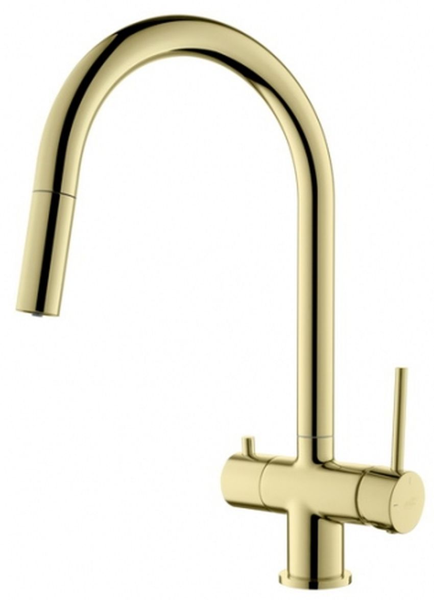 Blue Water Cyrus grifo de cocina de pie oro/oro arcaico 5901730616637