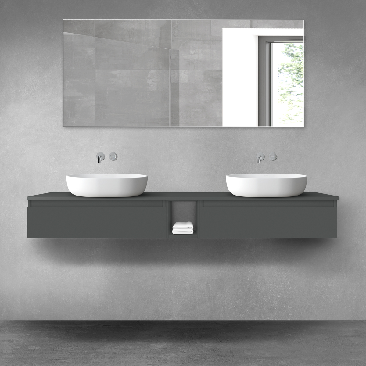 Conjunto armario Oltens Vernal 60010400, encimera sobre armario Oltens Vernal 63009400, 60020400