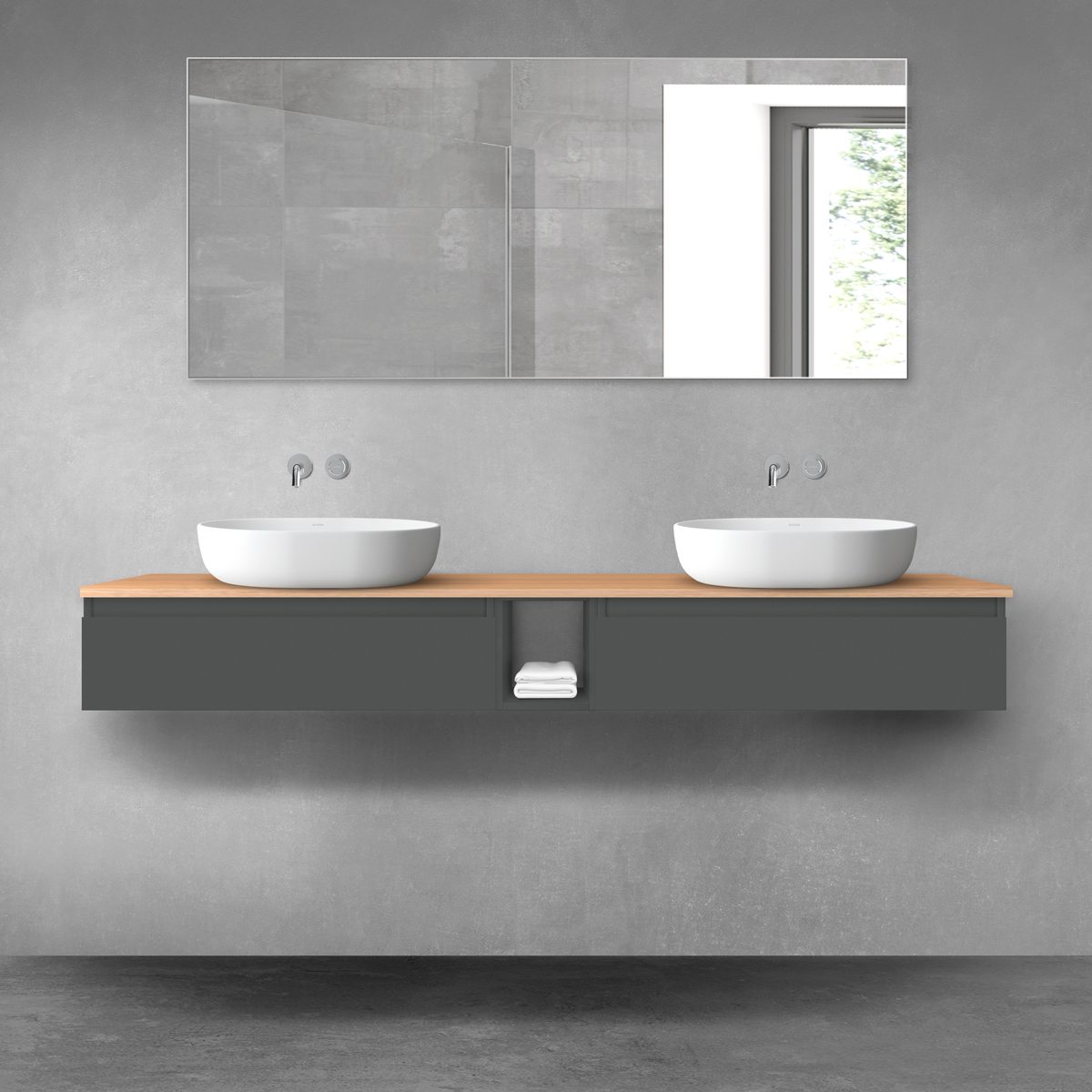 Conjunto armario Oltens Vernal 60010400, encimera sobre armario Oltens Vernal 63009060, 60020400