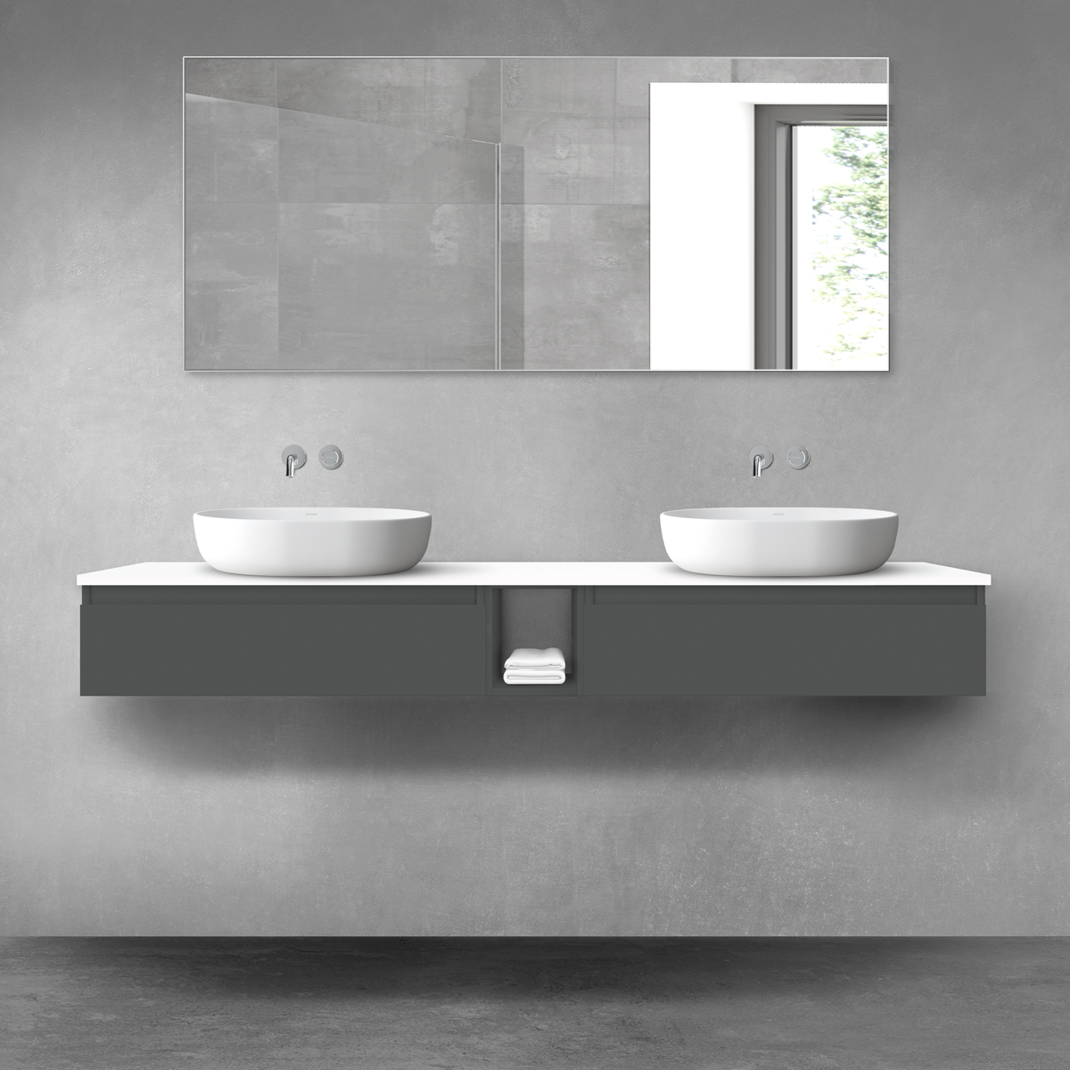 Conjunto armario Oltens Vernal 60010400, encimera sobre armario Oltens Vernal 63009000, 60020400