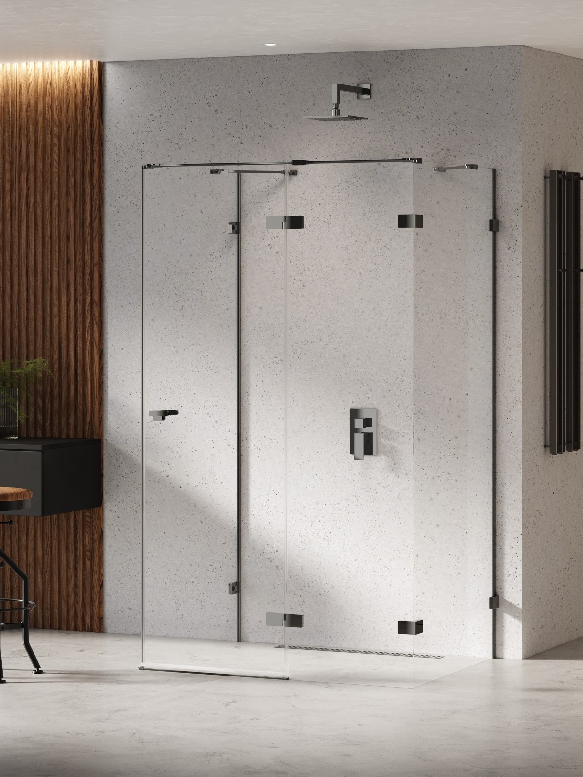 New Trendy Eventa Black Chrome cabina de ducha 80x80 cm cuadrada negro brillo/vidrio transparente EXK-6249