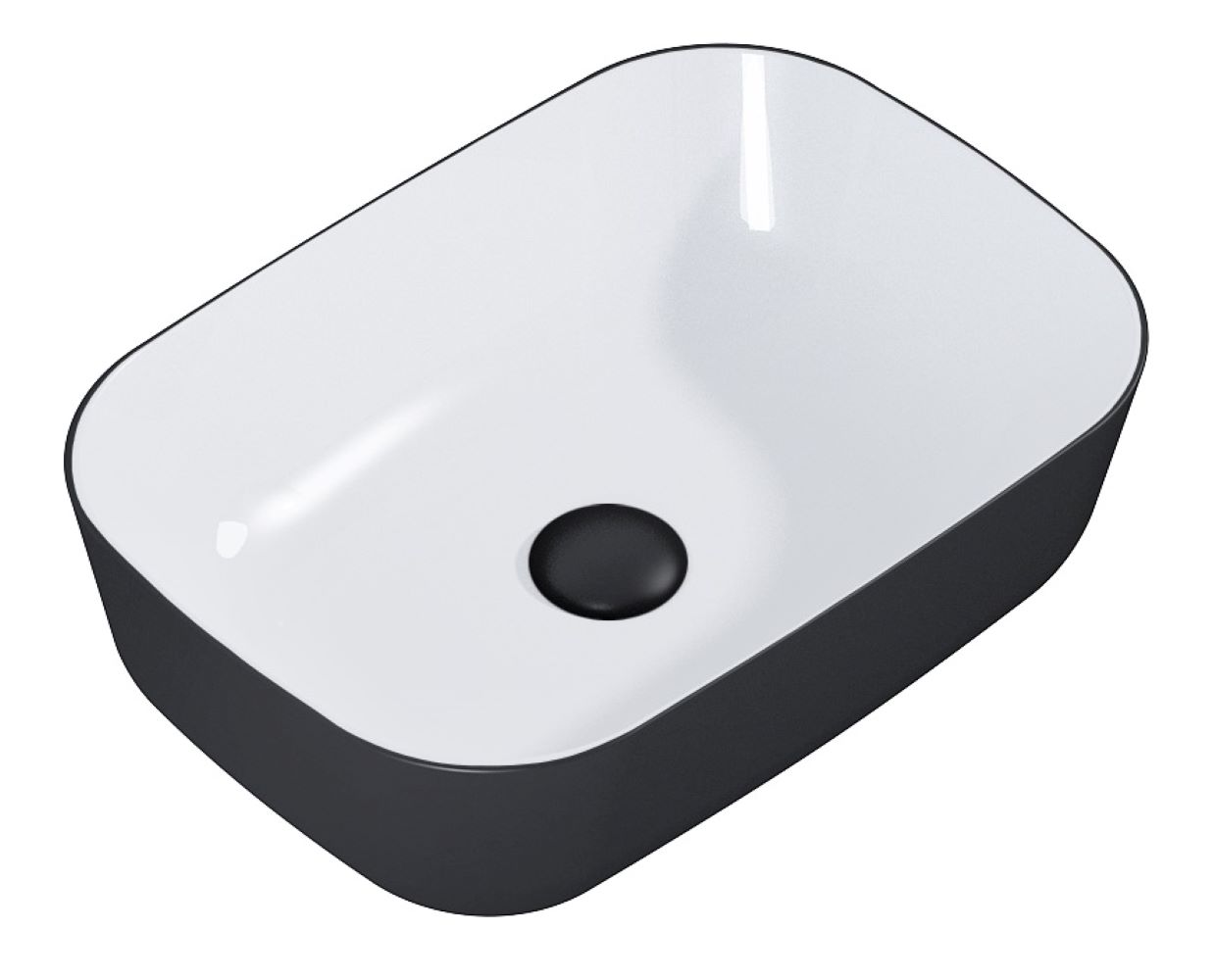 Elita Reni lavabo 45.5x32.5 cm rectangular sobre encimera blanco-negro RE040460896110