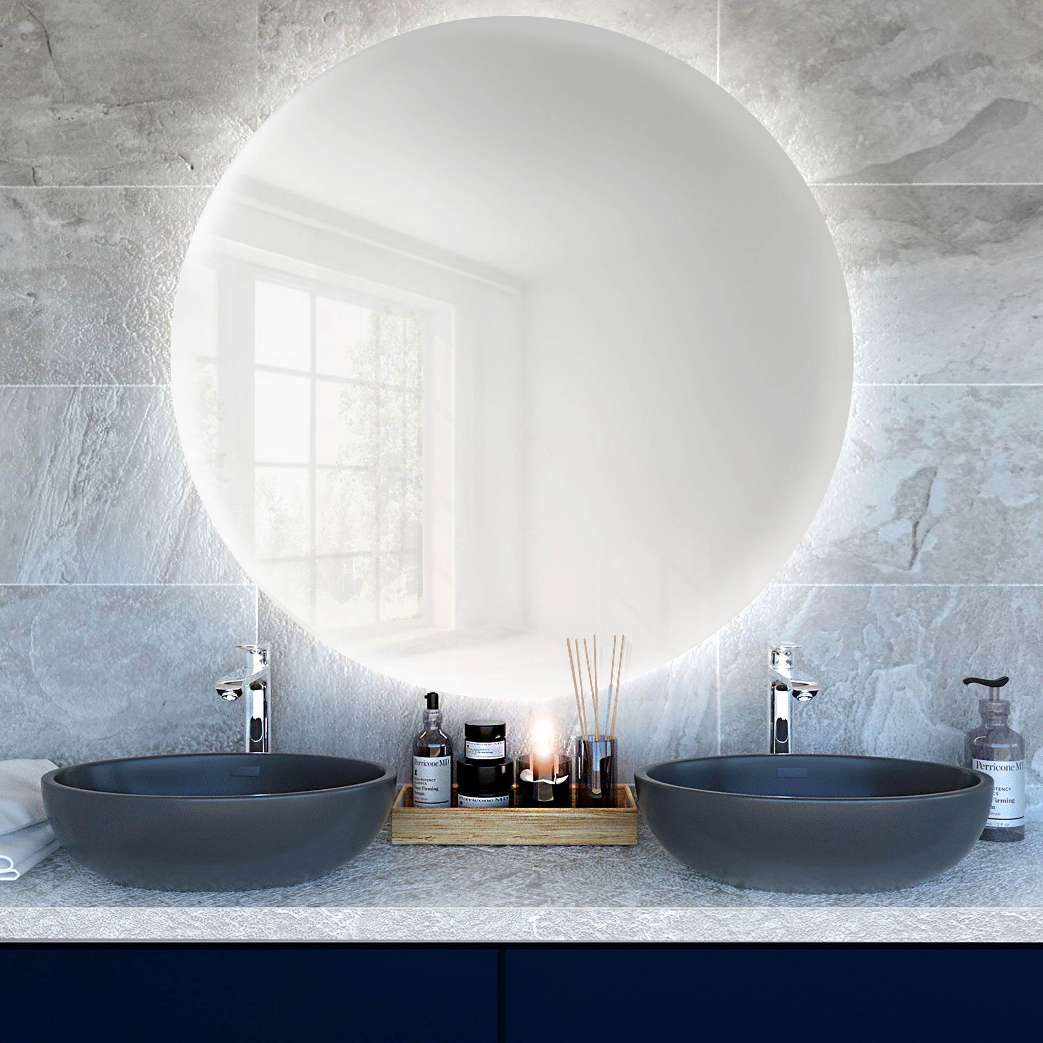 Baltica Design Bright espejo 70x70 cm circular con iluminación 5904107913537