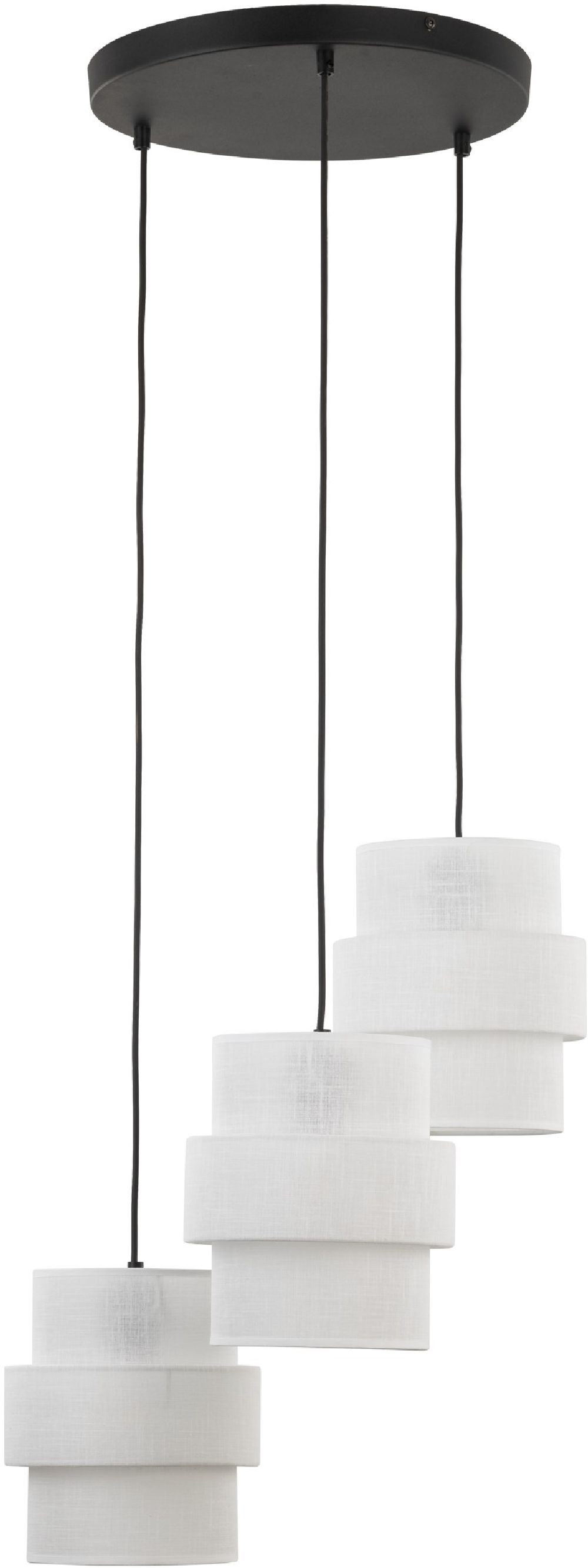 TK Lighting Calisto lámpara colgante 3x15 W blanco 6018