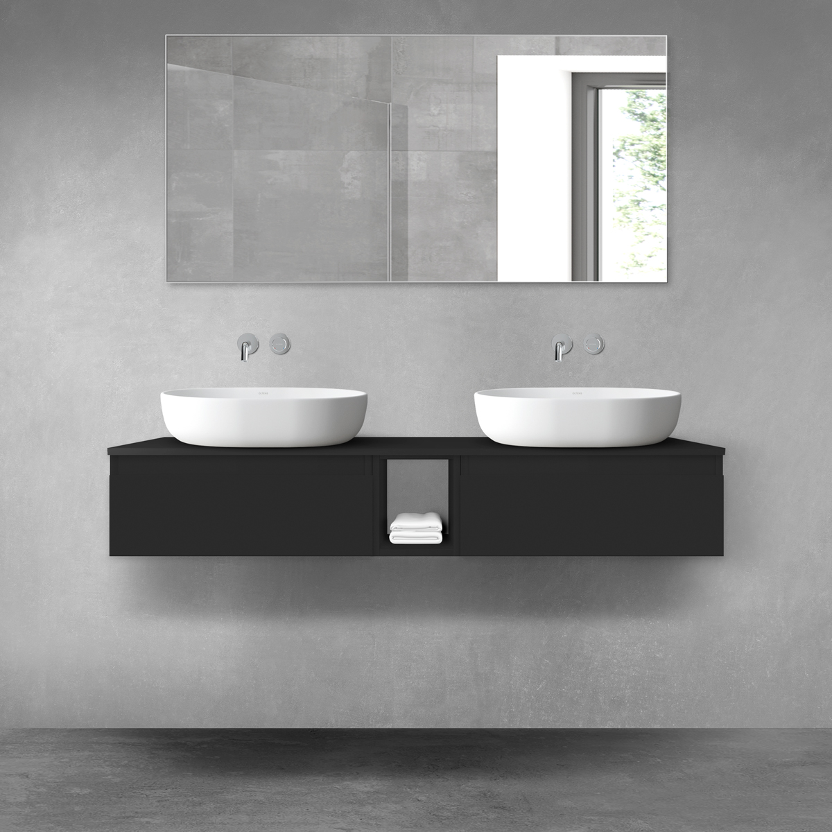 Conjunto armario Oltens Vernal 60009300, encimera sobre armario Oltens Vernal 63011300, 60020300