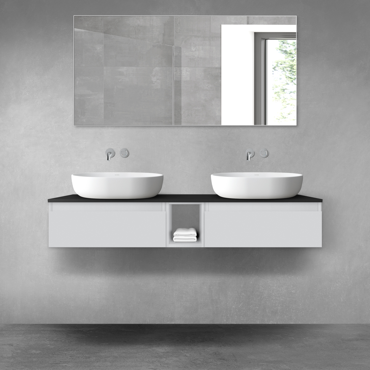 Conjunto armario Oltens Vernal 60009700, encimera sobre armario Oltens Vernal 63011300, 60020700