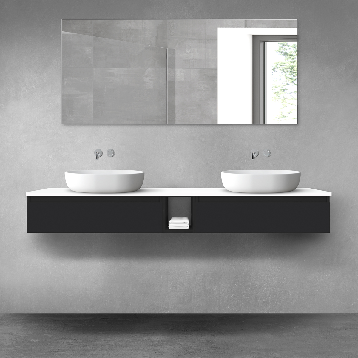 Conjunto armario Oltens Vernal 60010300, encimera sobre armario Oltens Vernal 63009000, 60020300