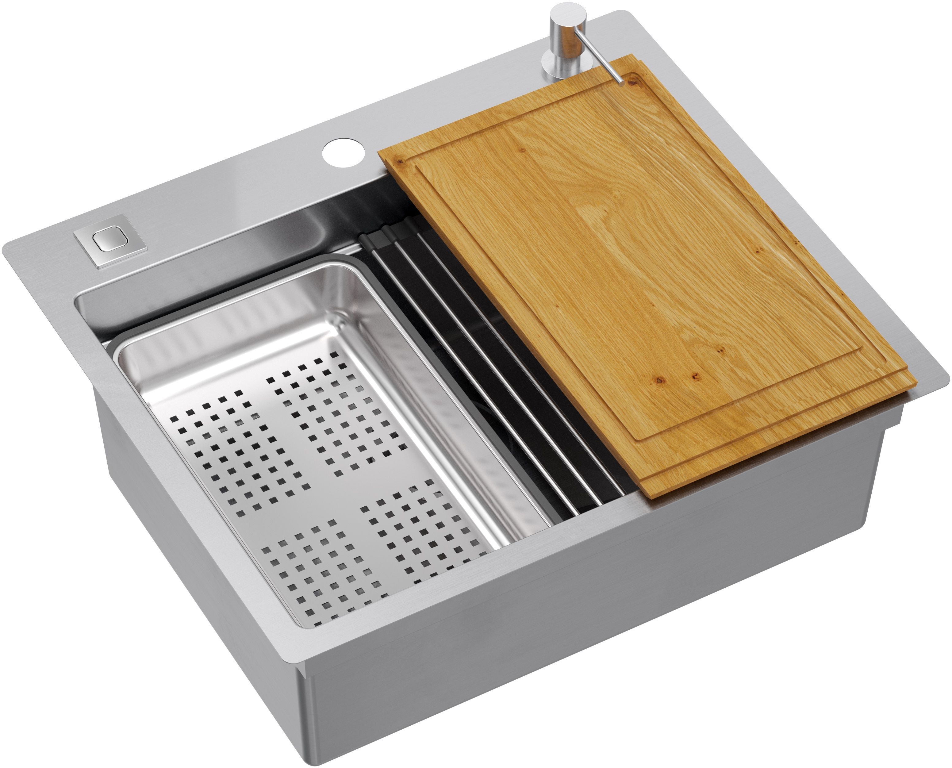 Quadron Burt fregadero con accesorios 58x48.5 cm acero MF5850BS