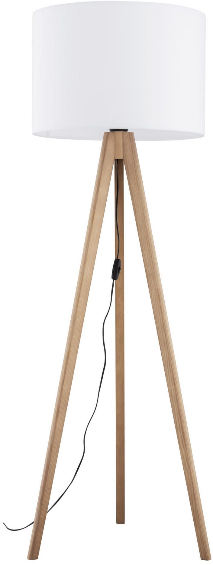 TK Lighting Grand lámpara de pie 1x15 W blanco-madera 16006