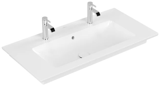 Villeroy & Boch Venticello lavabo 100x50 cm rectangular clásico-para mueble-con encimera blanco 4104AKRW