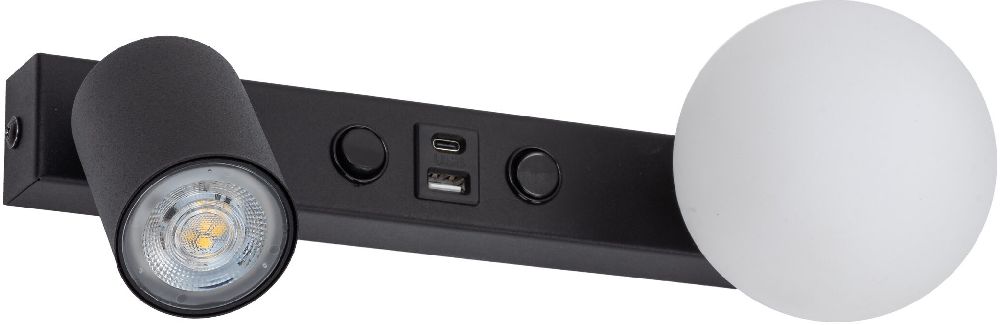 TK Lighting Vox lámpara de pared 2x10 W negro 10152