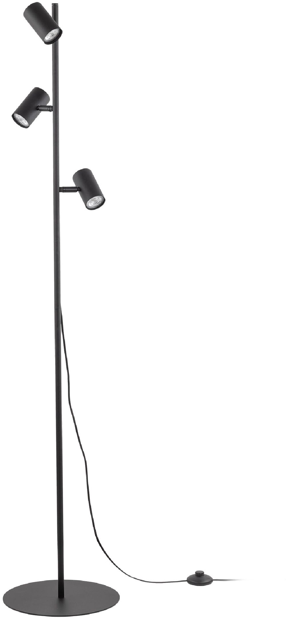 TK Lighting Top lámpara de pie 3x10 W negro 16064