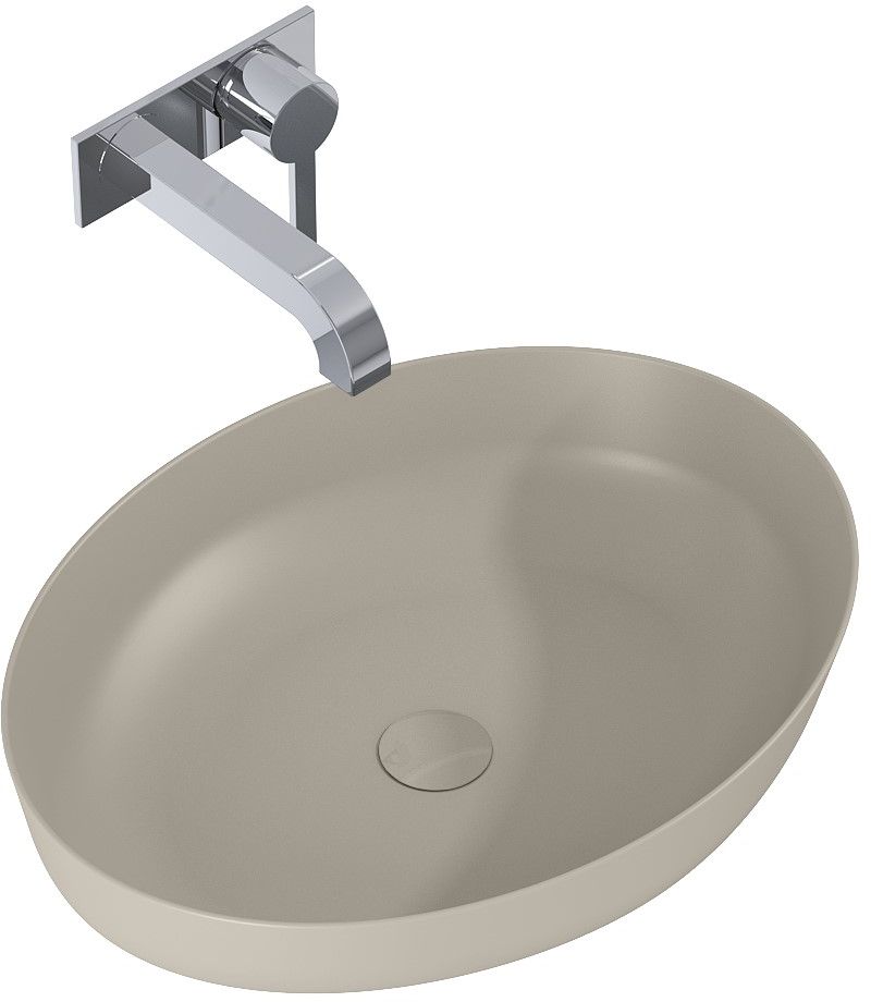 Elita Rika lavabo 52x39.5 cm oval sobre encimera marrón/beige mate RE040520087020