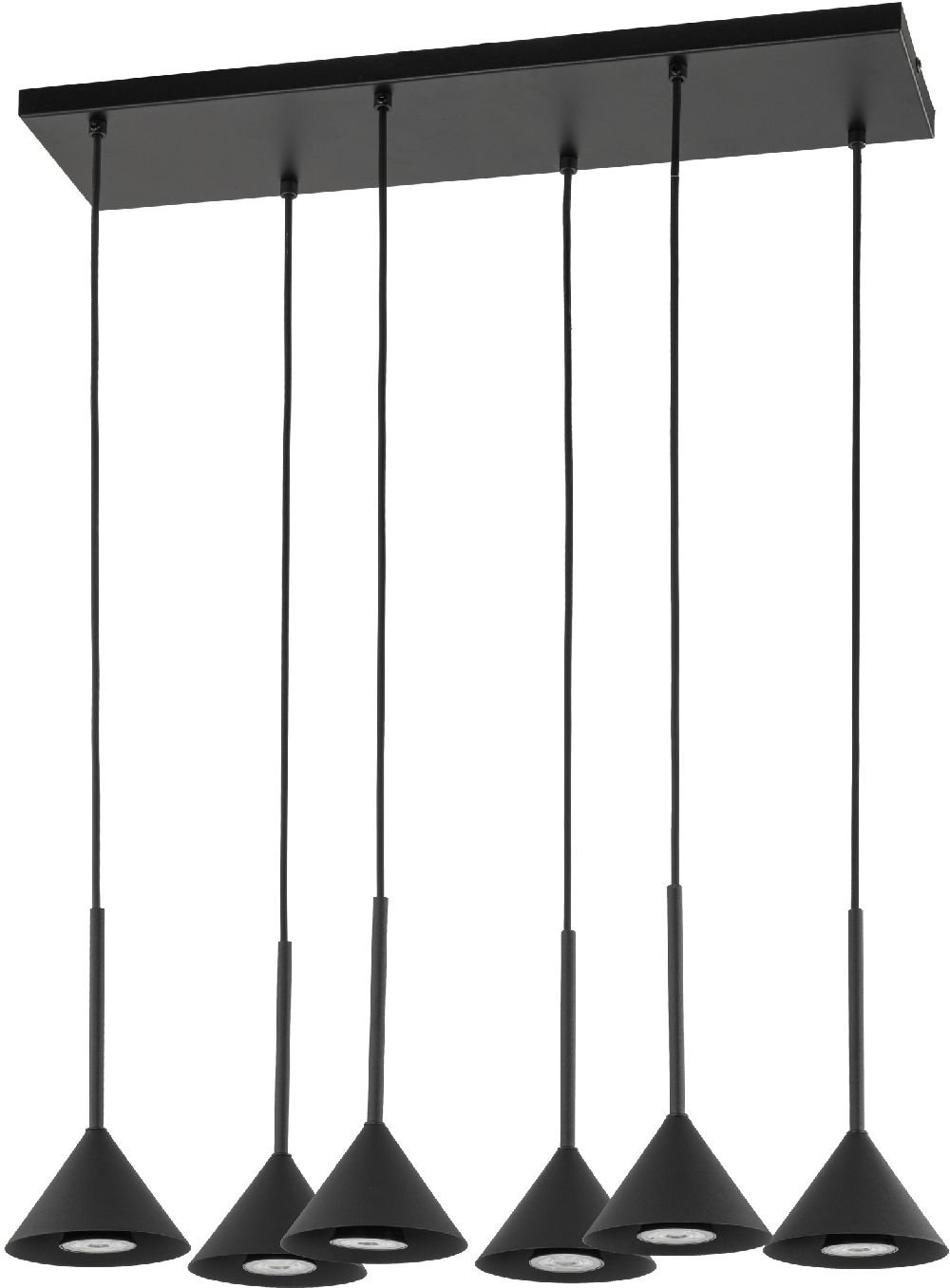 TK Lighting Cono lámpara colgante 6x10 W negro 10306