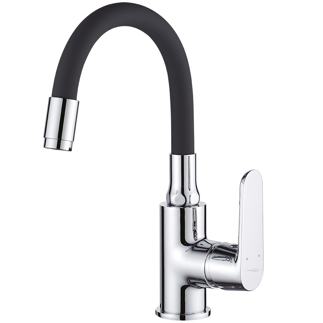 Kuchinox Dima grifo para lavabo de pie cromo-negro BQD_021B
