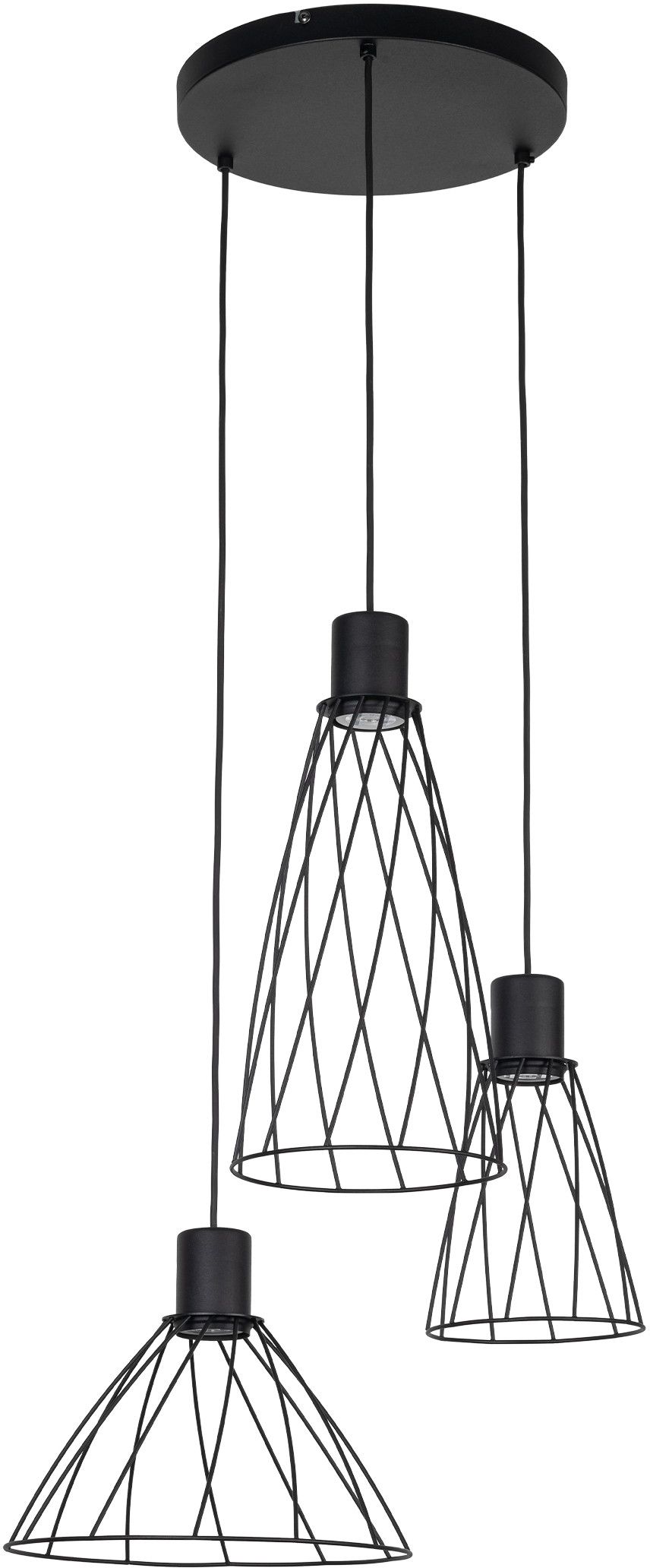 TK Lighting Modesto lámpara colgante 3x10 W negro 10187
