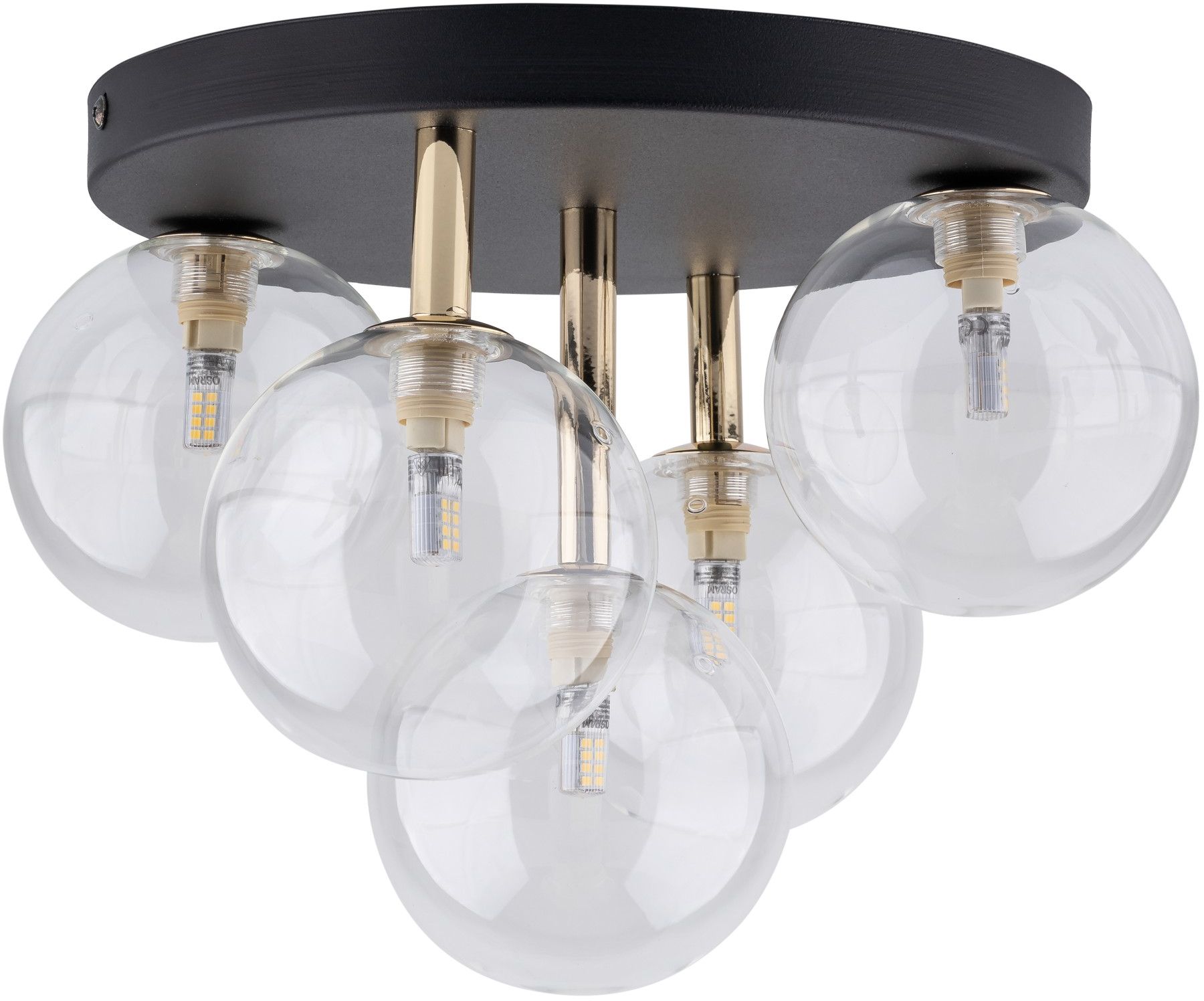 TK Lighting Nilos lámpara de techo 5x6 W negro-oro 758
