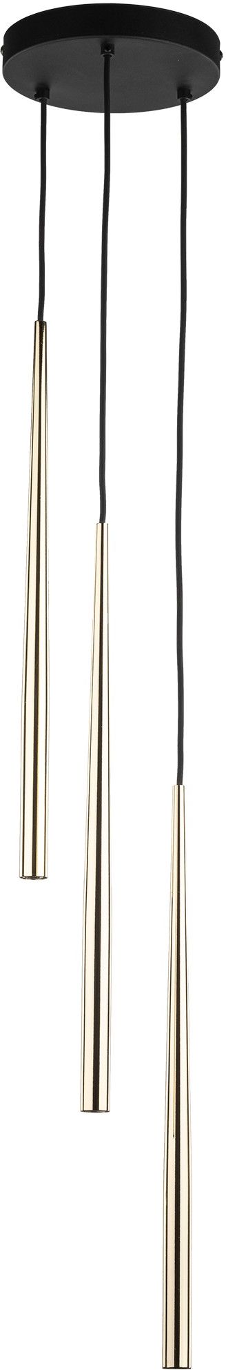TK Lighting Piano lámpara colgante 3x8 W negro-oro 10117