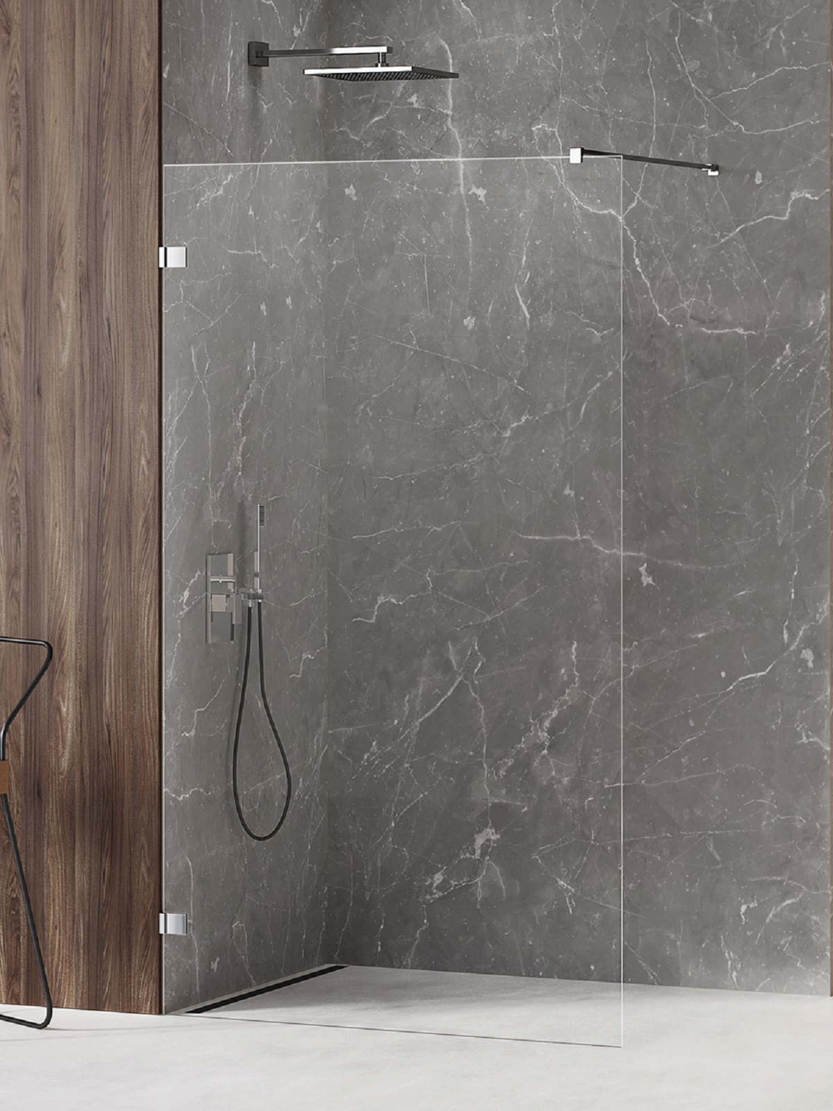 New Trendy Avexa mampara de ducha walk-in 110 cm cromo brillante/vidrio transparente EXK-1802