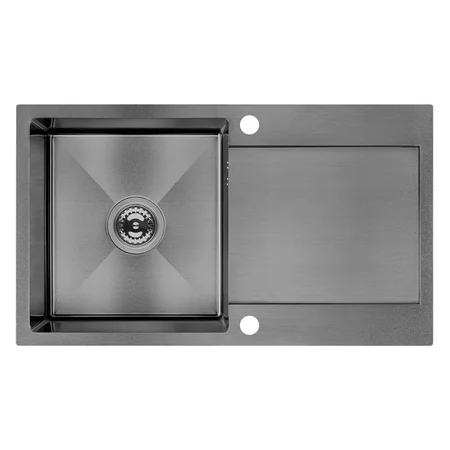 Laveo Marmara fregadero de acero 76x44 cm grafito SAM_511T