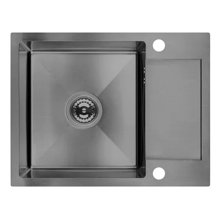 Laveo Marmara fregadero de acero 57x44 cm grafito SAM_513T