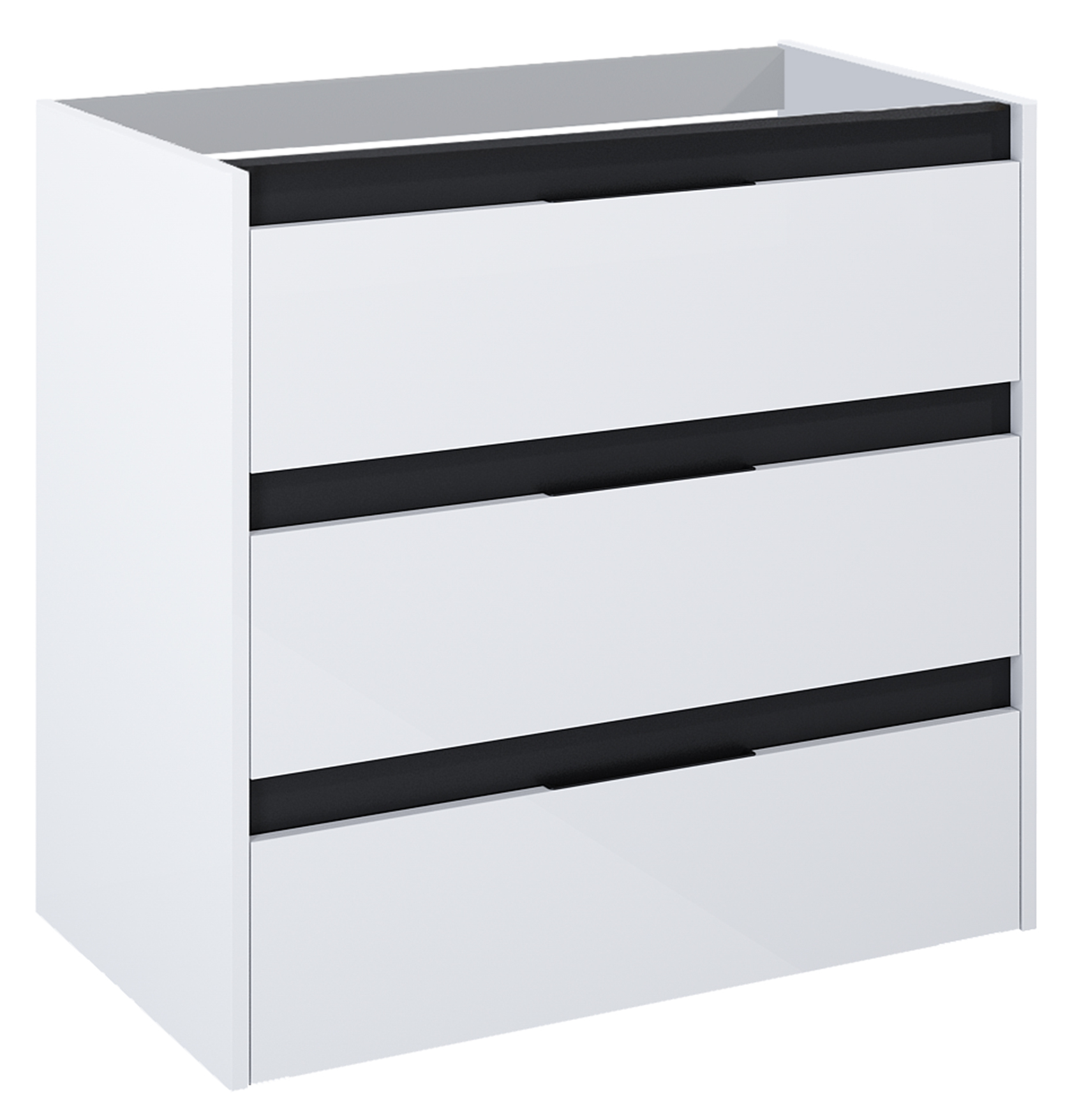 Roca Alpine armario 78.5x45.2x74 cm suspendido, para lavabo blanco-negro A857868606