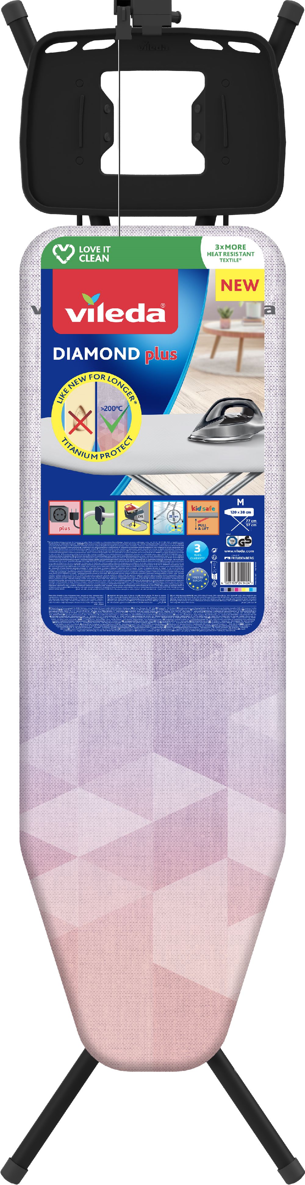 Vileda Diamond Plus tabla de planchar 169x44 cm 173270