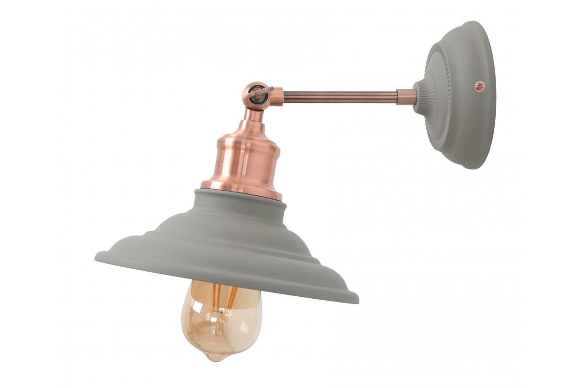 GTV Loret lámpara de pared 1x40 W gris OS-LOR-E27-15-DEC