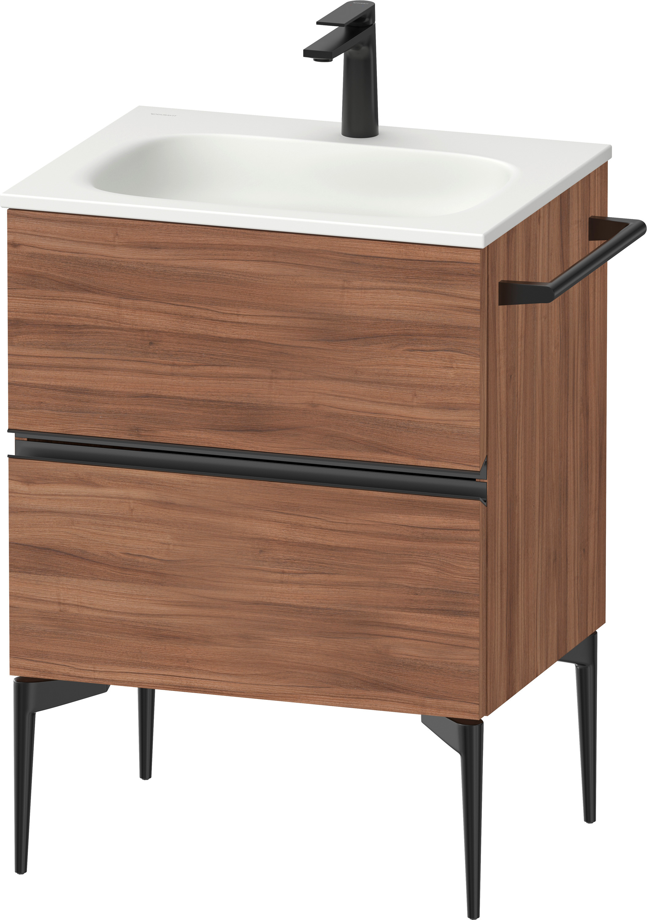 Duravit Sivida armario 61x47.7x59.2 cm suspendido, para lavabo negro-nogal SV46500BD790000