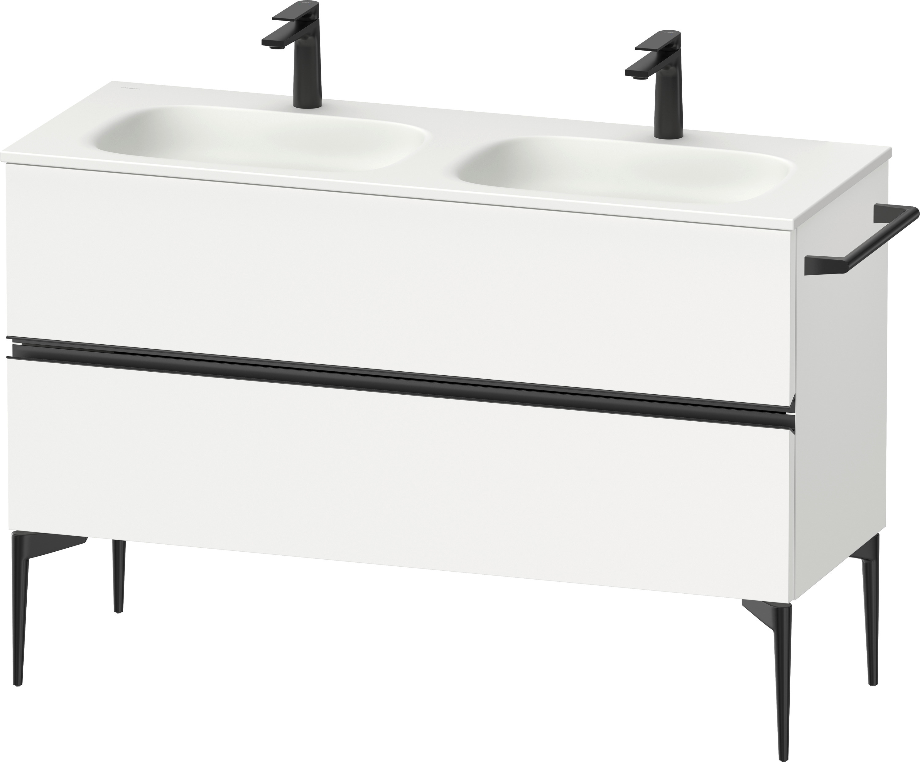 Duravit Sivida armario 128x47.7x59.2 cm suspendido, para lavabo blanco-negro SV46540BD180000