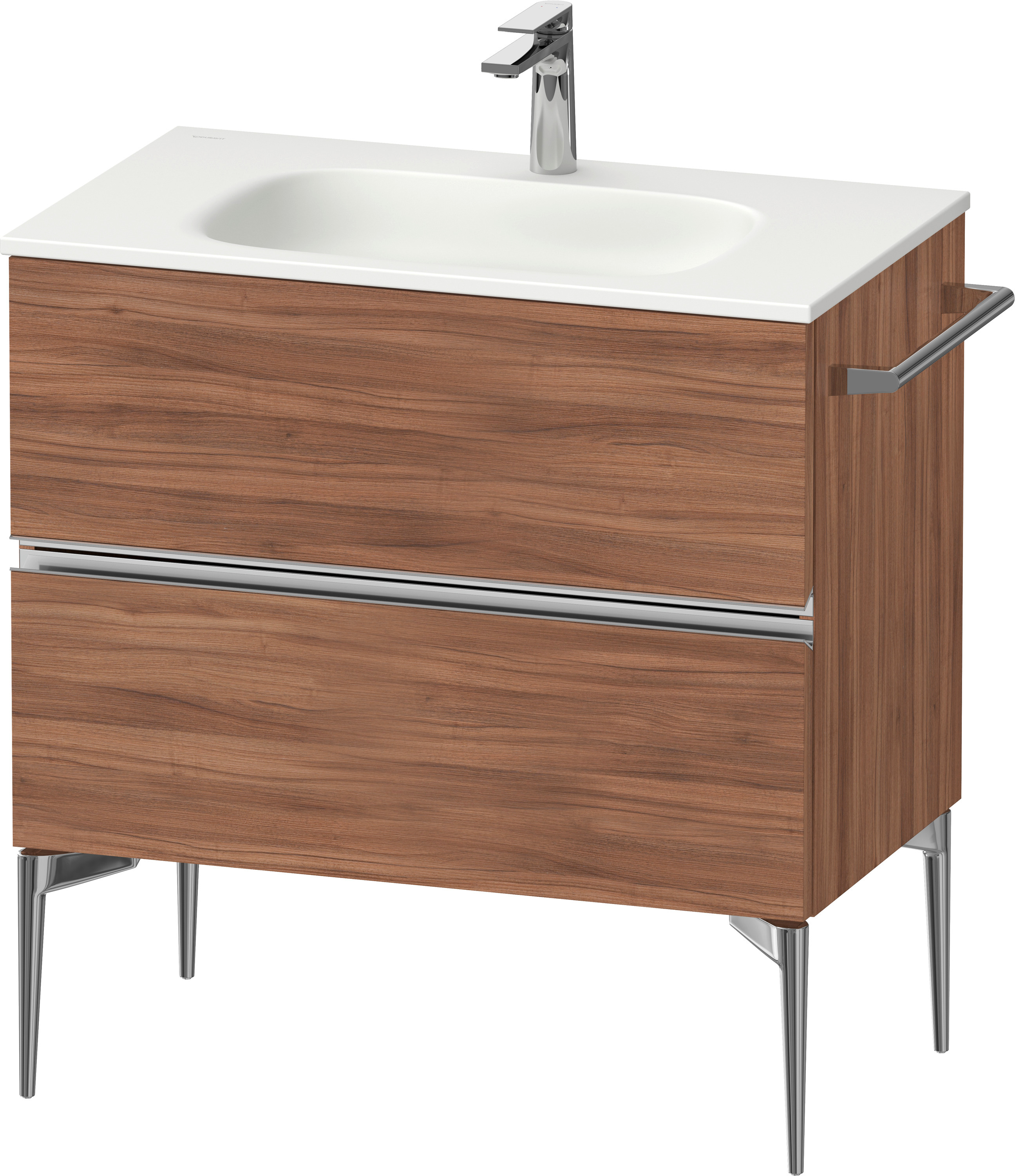 Duravit Sivida armario 81x47.7x59.2 cm suspendido, para lavabo nogal-cromo SV4651010790000