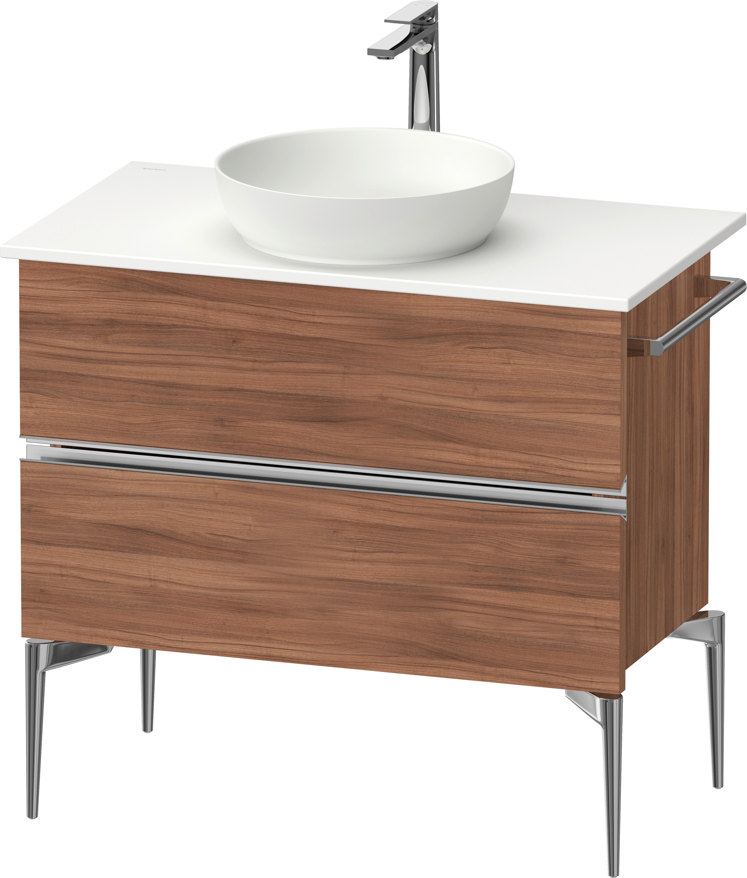 Duravit Sivida armario 84.5x47.5x54.8 cm suspendido, para lavabo nogal-cromo SV4658010790000