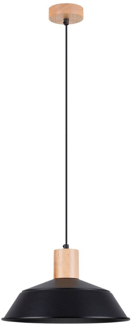 Sollux Lighting Fano lámpara colgante 1x15 W negro-madera SL.1322