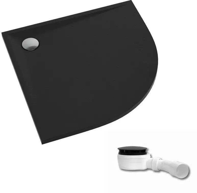 Schedpol Etrusco plato de ducha semicircular 80x80 cm negro 3.463/C/ST