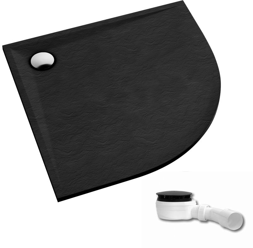 Schedpol Etrusco plato de ducha semicircular 80x80 cm negro 3.463/C/ST