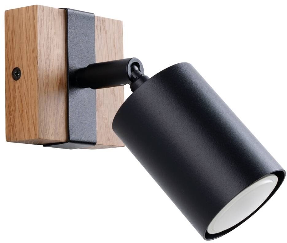Sollux Lighting Fager lámpara de pared 1x10 W negro-madera SL.1343