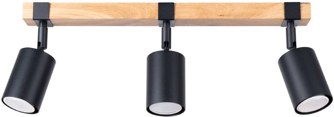Sollux Lighting Fager lámpara de techo 3x10 W negro-madera SL.1345