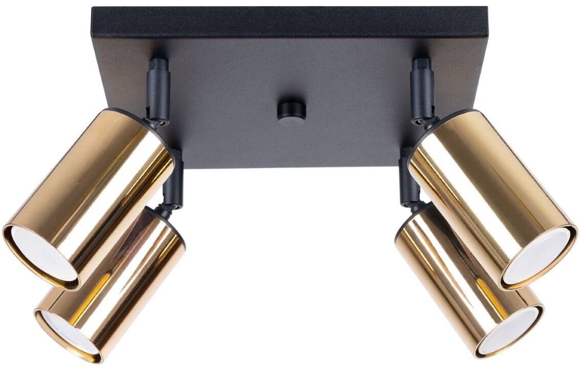 Sollux Lighting Winx lámpara de techo 4x10 W negro-oro SL.1386