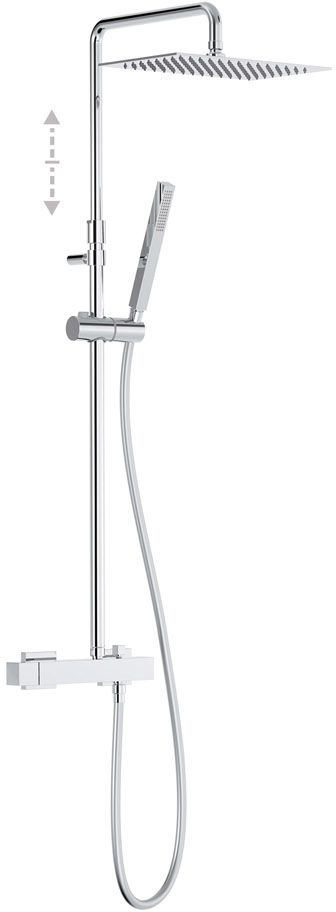 Tres Cuadro-Tres conjunto de ducha a pared con rociador con efecto lluvia cromo 007.197.02