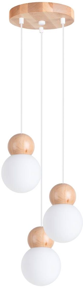 Sollux Lighting Pekka lámpara colgante 3x8 W blanco-madera SL.1391
