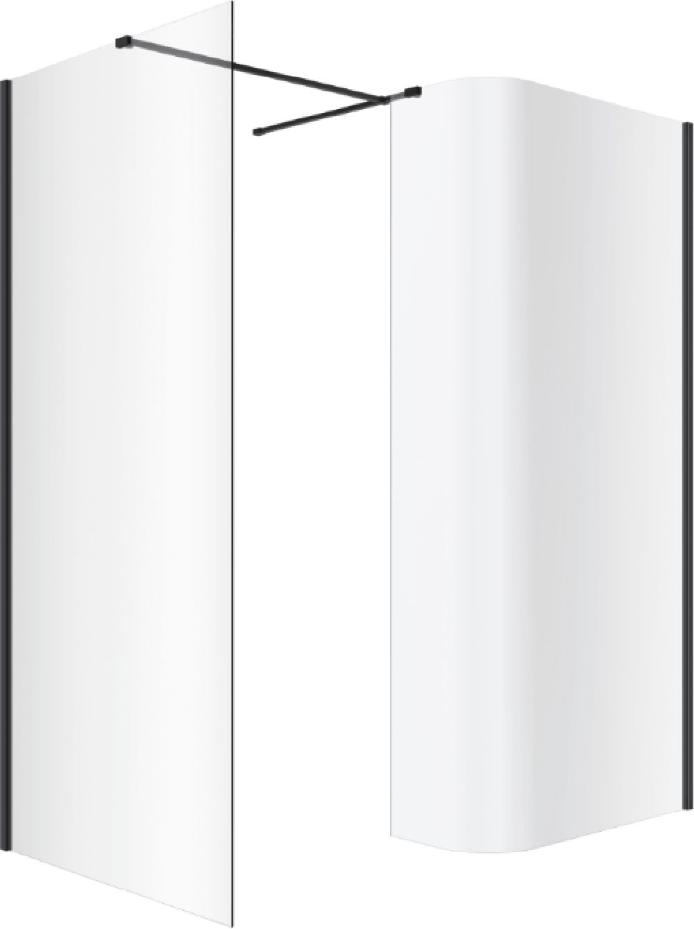 Conjunto mampara de ducha walk-in Excellent Vidoq KAEX.1507.830.LP.BL, mampara de ducha walk-in Excellent Vidoq KAEX.1506.1000.LP.BL