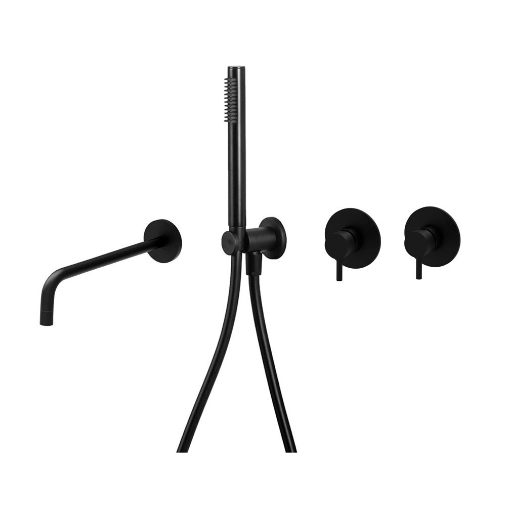 Paffoni Light grifo de bañera y ducha empotrado negro LIG010NO70ZWW