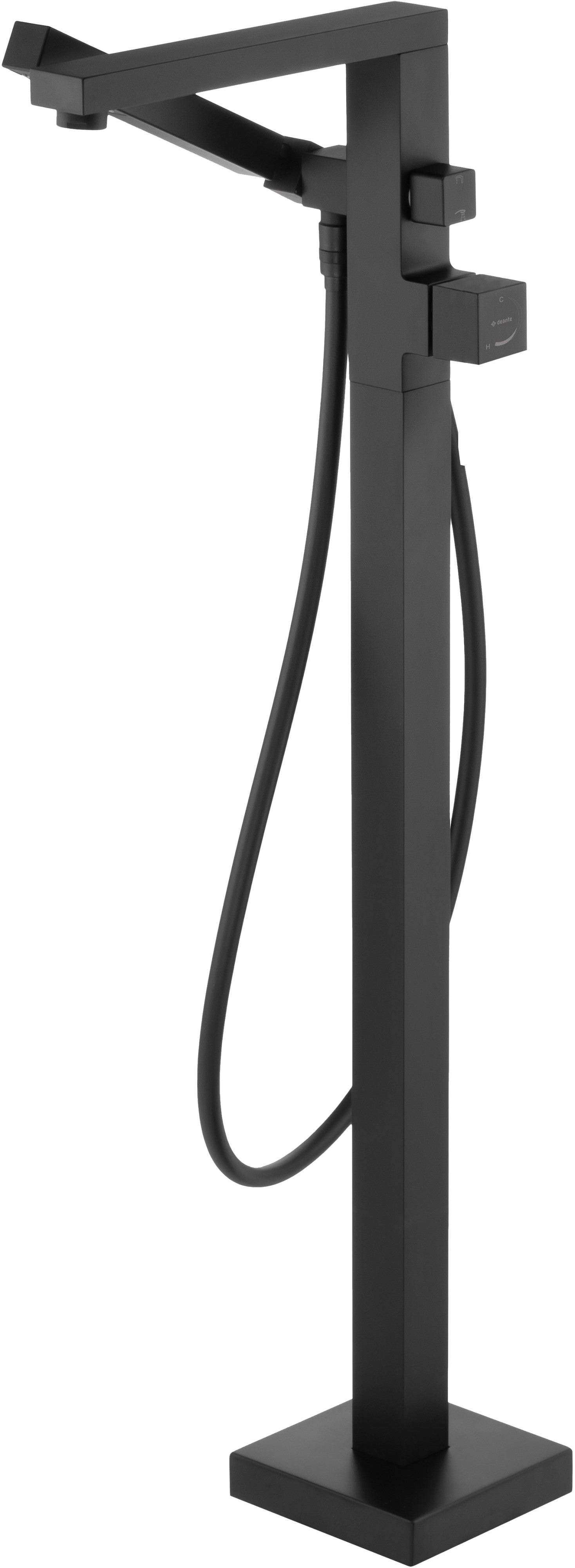 Deante Blur grifo de bañera y ducha en suelo negro BQL_N17M